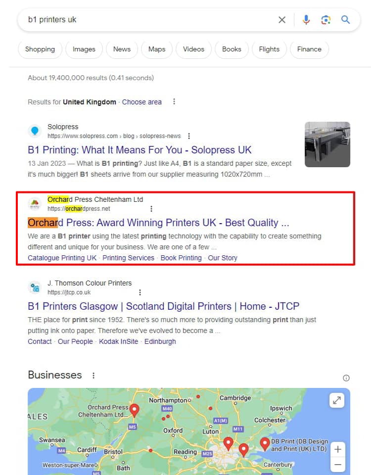 B2B SEO for Printers UK