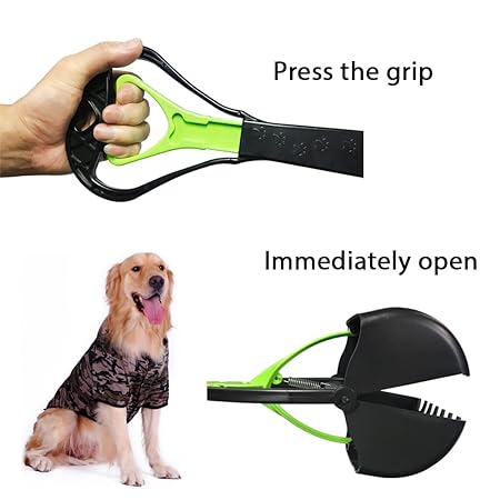 Living Express 28'' Pooper Scooper for Large Dogs-Long Handle Dog Poop Scooper for Grass Premium Material Not Easy to Break 