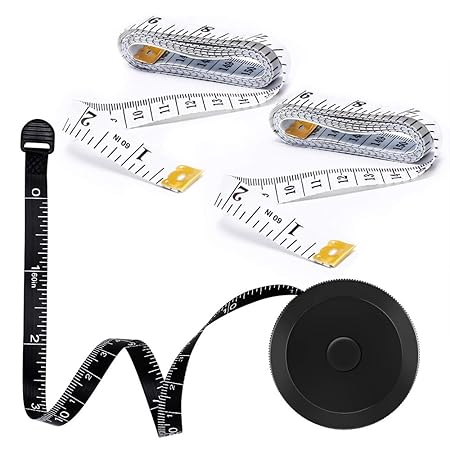 Qincling Body Measuring Tape，Retractable Sewing Tailor Tape Measure 60 Inch 1.5 Meter Dual Sided Soft Measuring Tape Ruler For Clothes Black 1 Piece Soft Tape Measure 