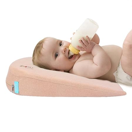 Karmil Universal Bassinet Wedge|Baby Wedge Pillow|Pregnancy Wedge|Wedge for Reflux & Colic|Baby Sleep Positioner Pillow|Waterproof Layer & Cotton Removable Cover|12-Degree Incline for Better Sleep. 