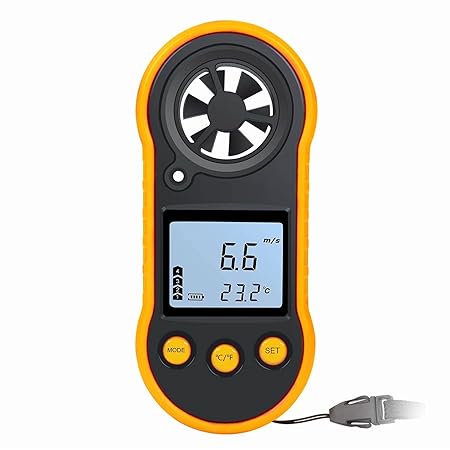 Wind Speed Meter BT-817A Handheld Anemometer Digital Gauge Thermometer Air Velocity & Temperature Measurement for Windsurfing Shooting Sailing Pocket Weather Station 
