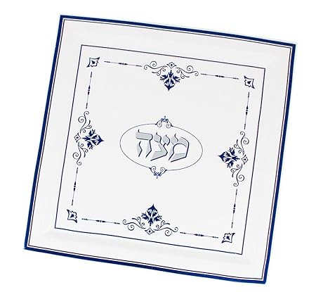 Matzah Cover Square or Round Zion Judaica Passover Seder TableTop Renaissance Collection Seder Plate Matzah Plate Matzah & Afikomen Bag Square Afikomen Bag Available Individually or Complete Set Zion Judaica Ltd MC-AB-SS01 