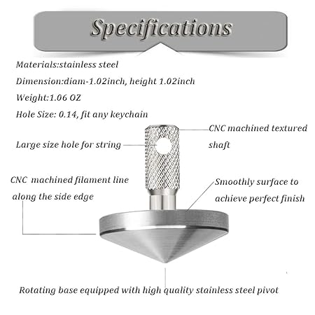 Professional Mini Silver Stainless Steel Super Precision Spinning Top Toys Gift 
