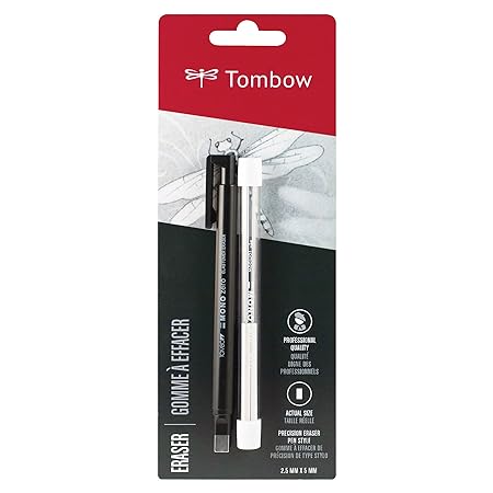 Tombow Mono Zero Erasers Lot 2.3mm Round & 2.5 x 5mm Rectangular Precision Tips 