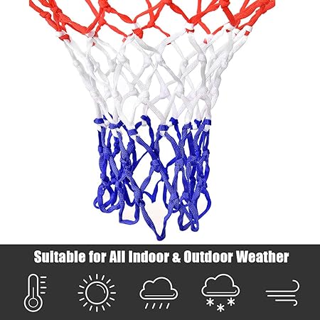 Replacement Basketball Net All Weather Hoop Goal for Standard Rim Outdoor Indoor