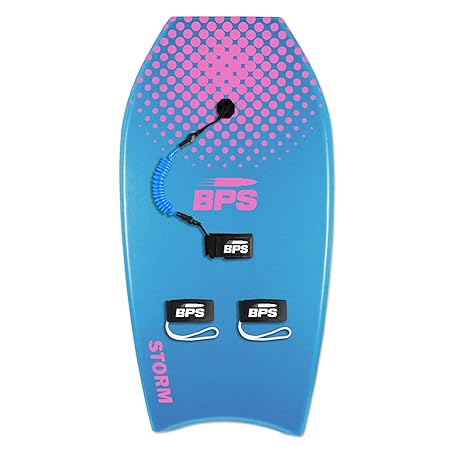 Lightweight with EPS Core Durable for All Wave Conditions BPS 'Storm' Bodyboard with Premium Coiled Leash 