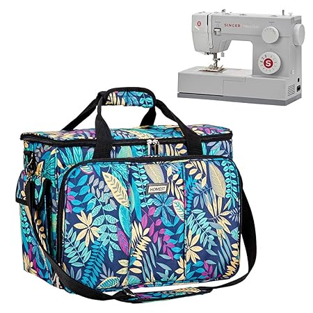 HOMEST Sewing Machine Carrying Case with Multiple Pockets Janome Universal Tote Bag with Large Front Pocket for Various Sewing Accessories Brother Purple Compatible with Most Standard Singer 