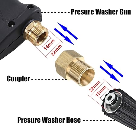 1PC Pressure Washer Brass 22mm Female to 22mm Male Hose Connection Adaptor 