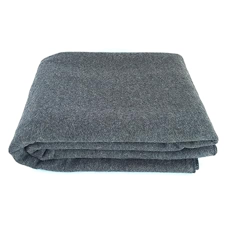 Large Washable 66 x 90 in Size New Wool Blanket Navy Blue Warm Heavy 5.5 lbs 